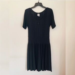 Chanel Knit Pleated Midi Dress